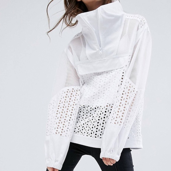 ASOS Jackets & Blazers - ɴᴡᴛ ᴀsᴏs ғᴜɴɴᴇʟ ɴᴇᴄᴋ ᴊᴀᴄᴋᴇᴛ ɪɴ ᴍᴇsʜ & ᴇʏᴇʟᴇᴛ ʟᴀᴄᴇ